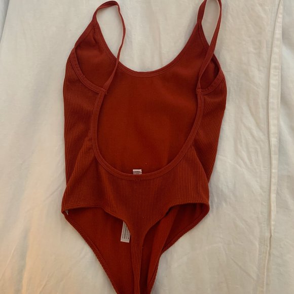 Red Ribbed Bodysuit - Picture 2 of 2